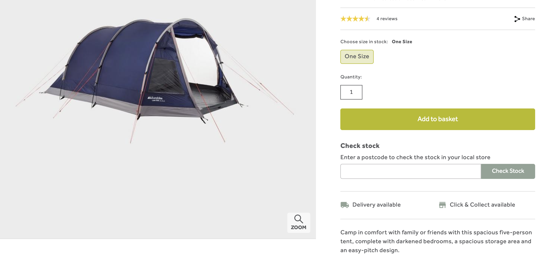 product description - tent